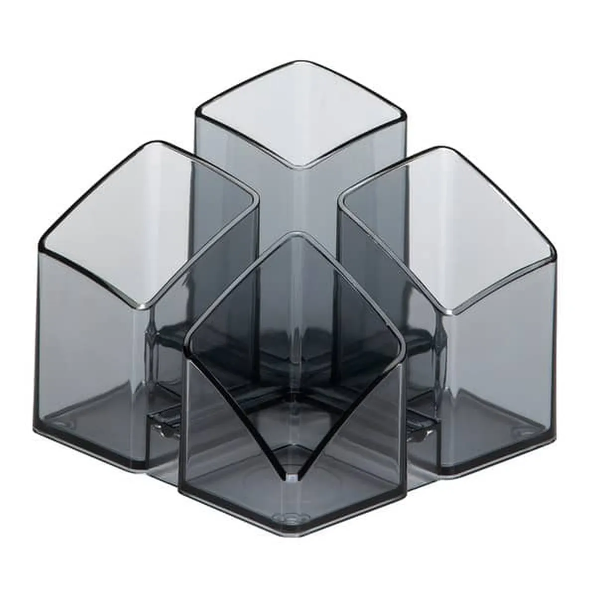 HAN Schreibtisch-Köcher SCALA - 4 Fächern, transparent-grau