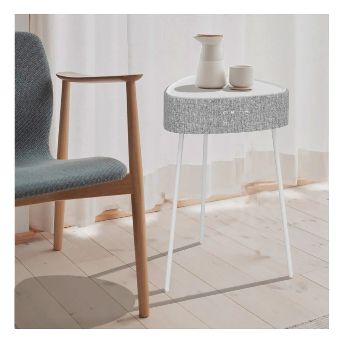 Fontastic Drahtloser Lautsprecher Mesu im Tisch Design weiß