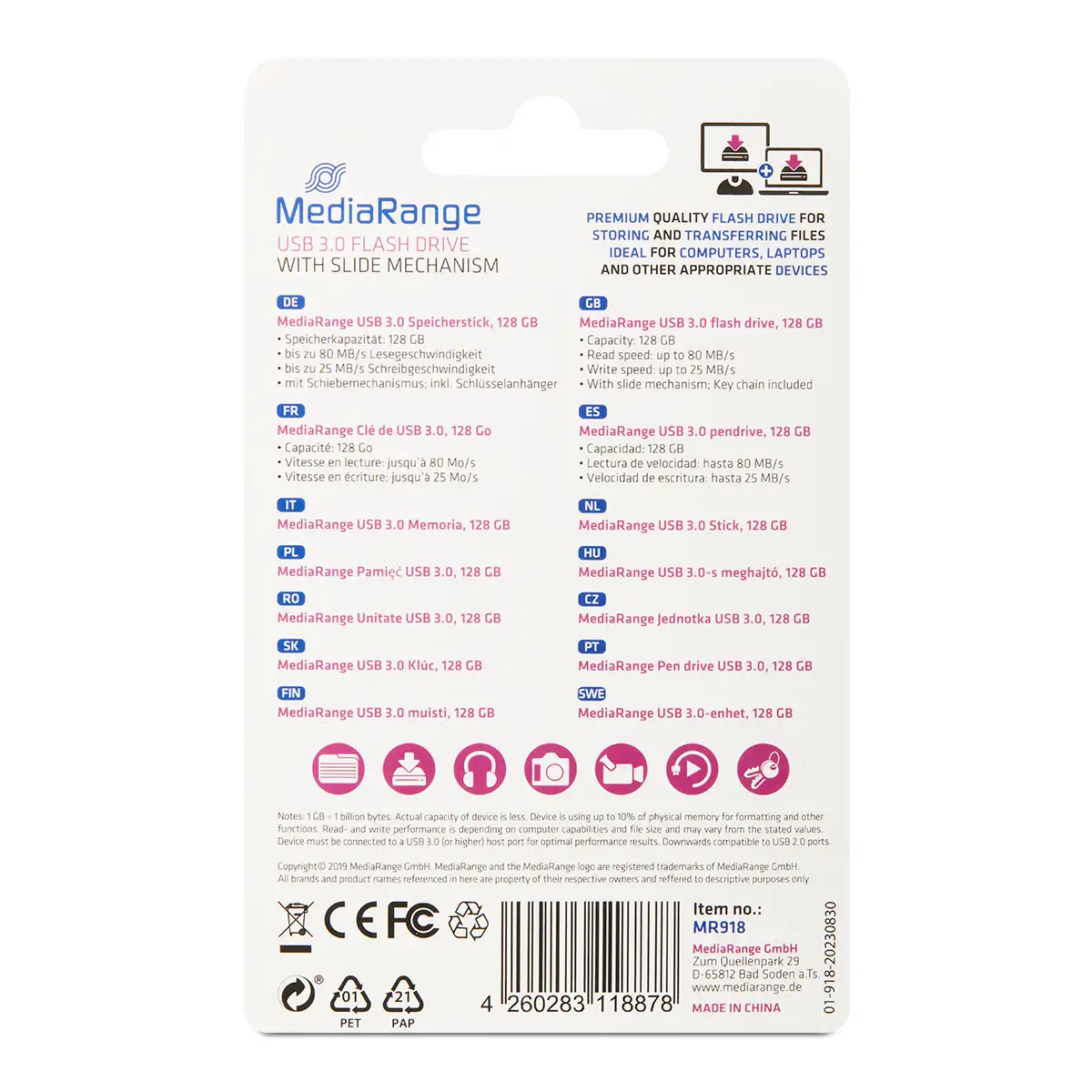 MediaRange USB Speicherstick 3.0 | 128 GB 