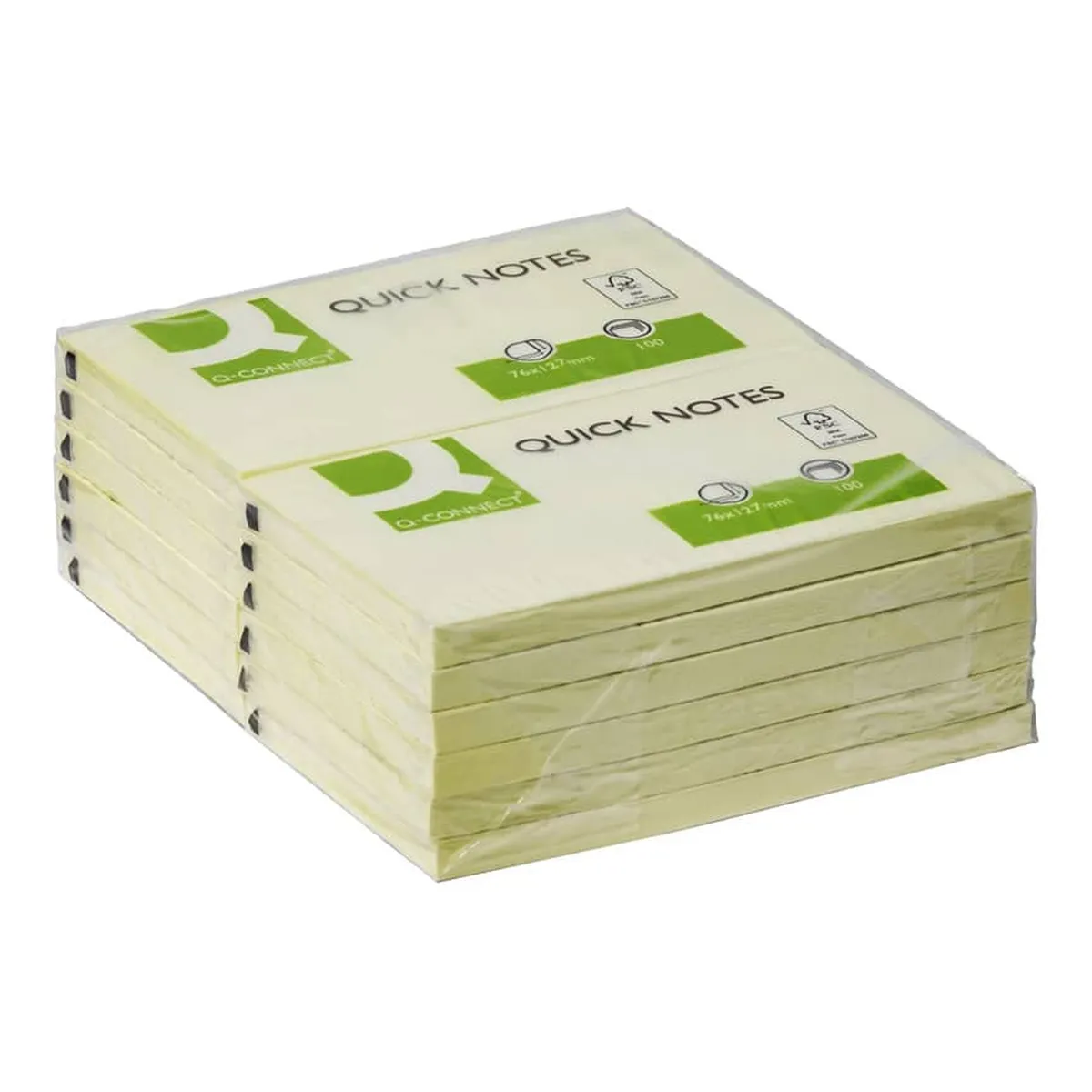 Q-Connect Haftnotizen - 76 x 127 mm, gelb