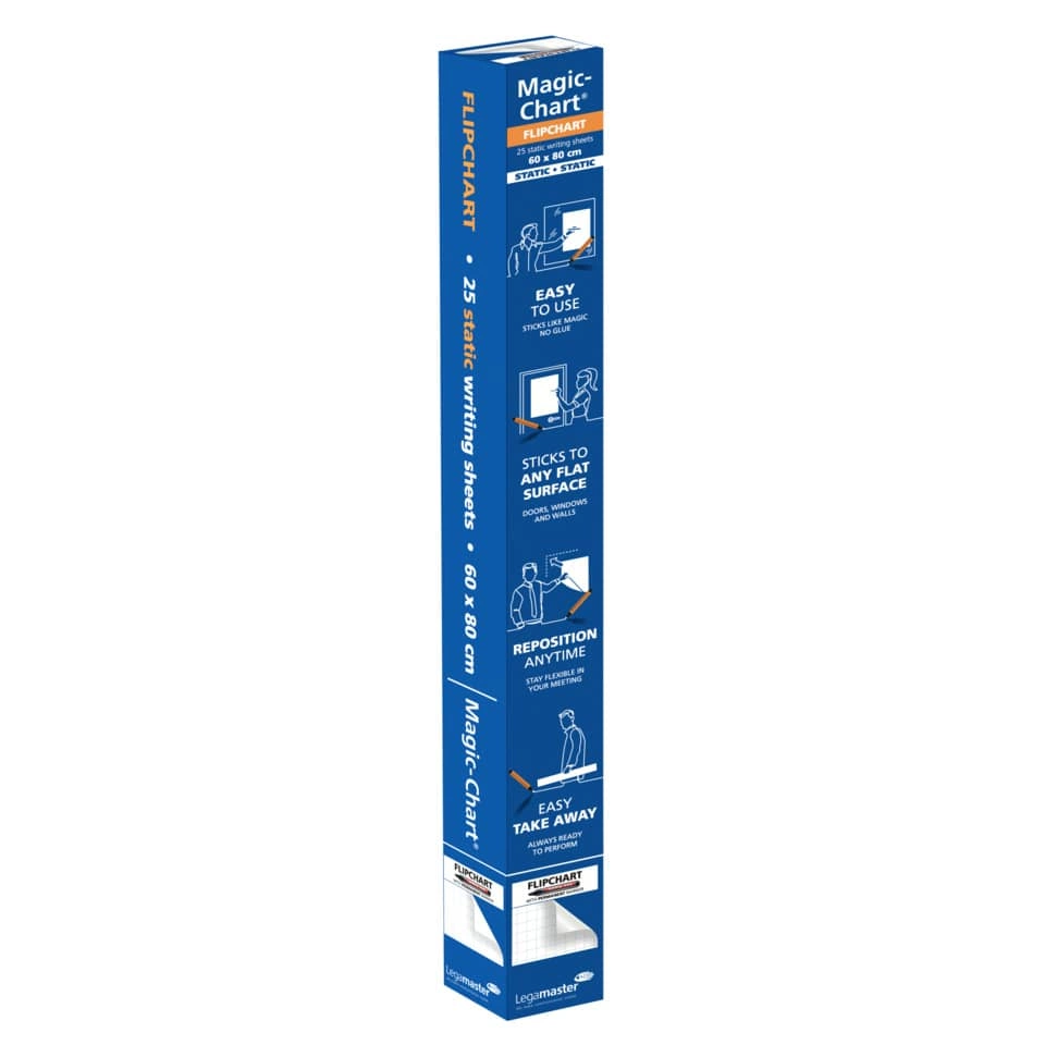 Legamaster Schreibfolie Magic-Chart flipchart - 60 x 80 cm, 25 Blatt, weiß, kariert