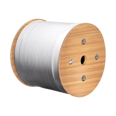 Goobay 100 dB Koax-Antennenkabel, 2x geschirmt, CU, 500 m, Weiß