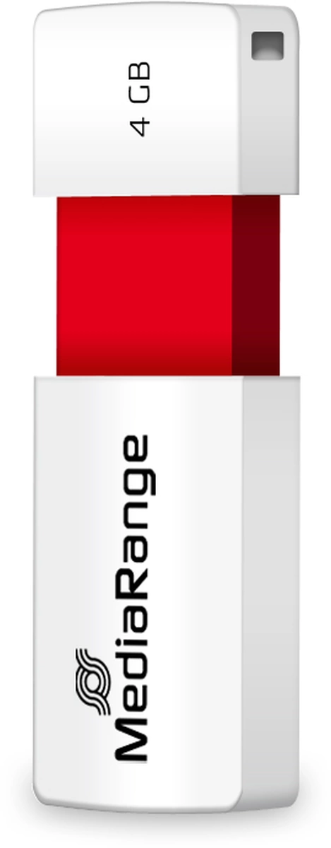 MediaRange USB-Speicherstick rot 4GB | mit Schiebemechanismus