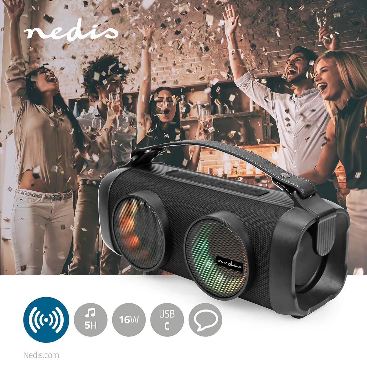 Nedis Bluetooth® Party Boombox Nedis Bluetooth® Party Boombox