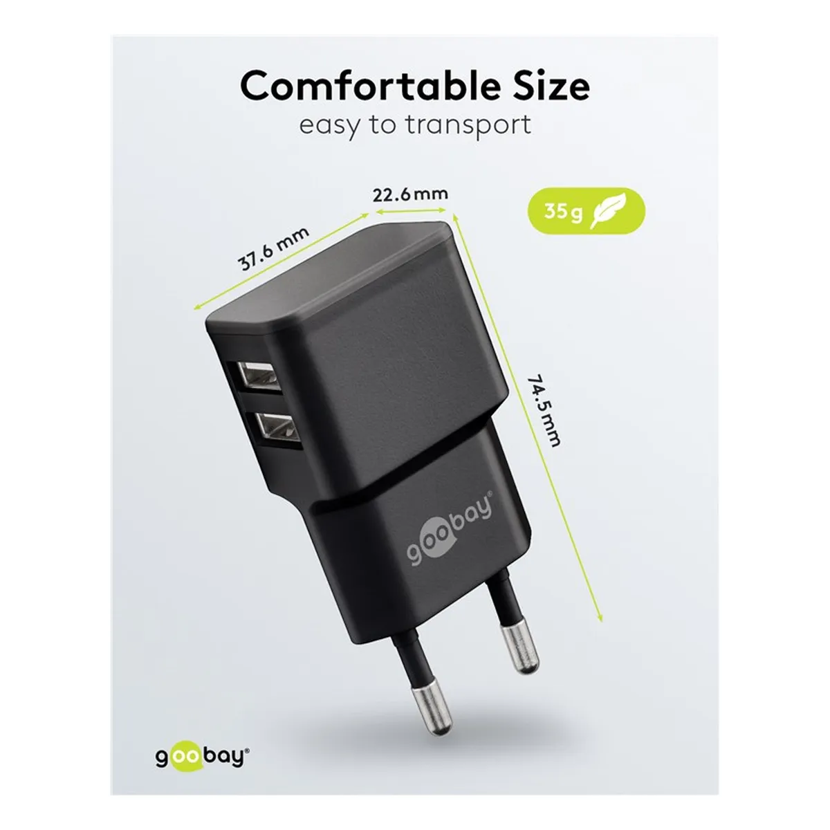 Goobay Dual USB-Ladegerät 2,4 A