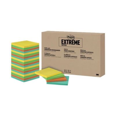 Haftnotizblock EXTREM - 76 x 76 mm, wasserabweisend, 24x 45 Blatt sortiert