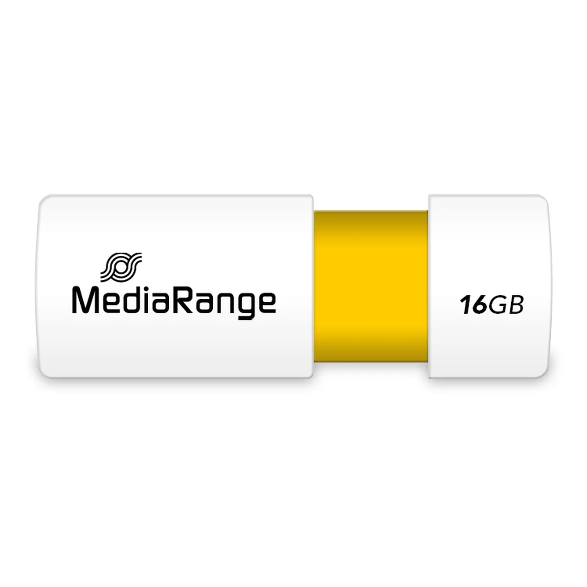 MediaRange USB-Speicherstick gelb 16GB | mit Schiebemechanismus