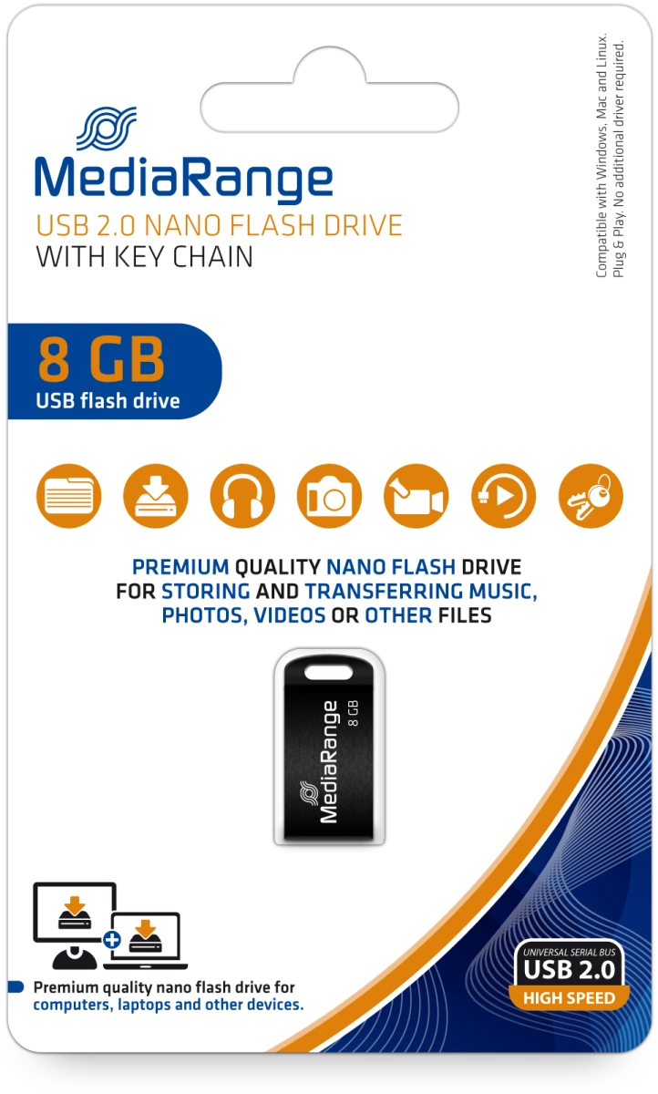 MediaRange Mini USB-Speicherstick 8 GB