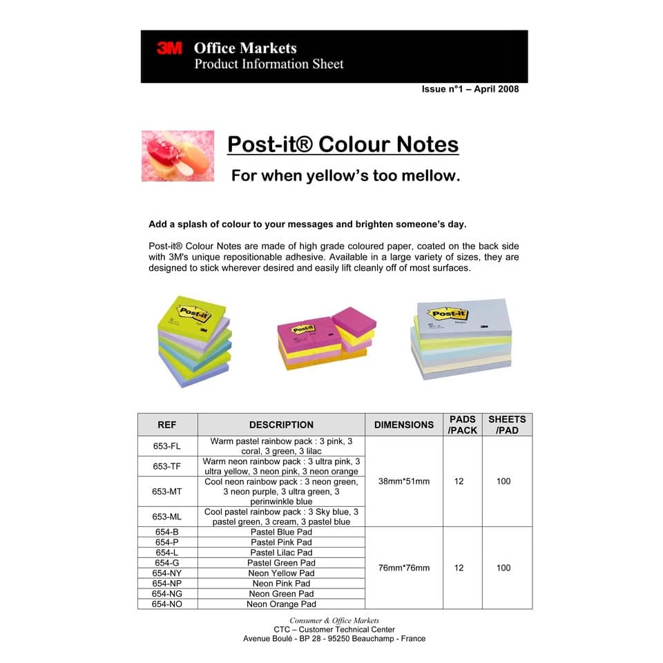 Post-it Haftnotizblock Neon - 76 x 76 mm, zitronengelb