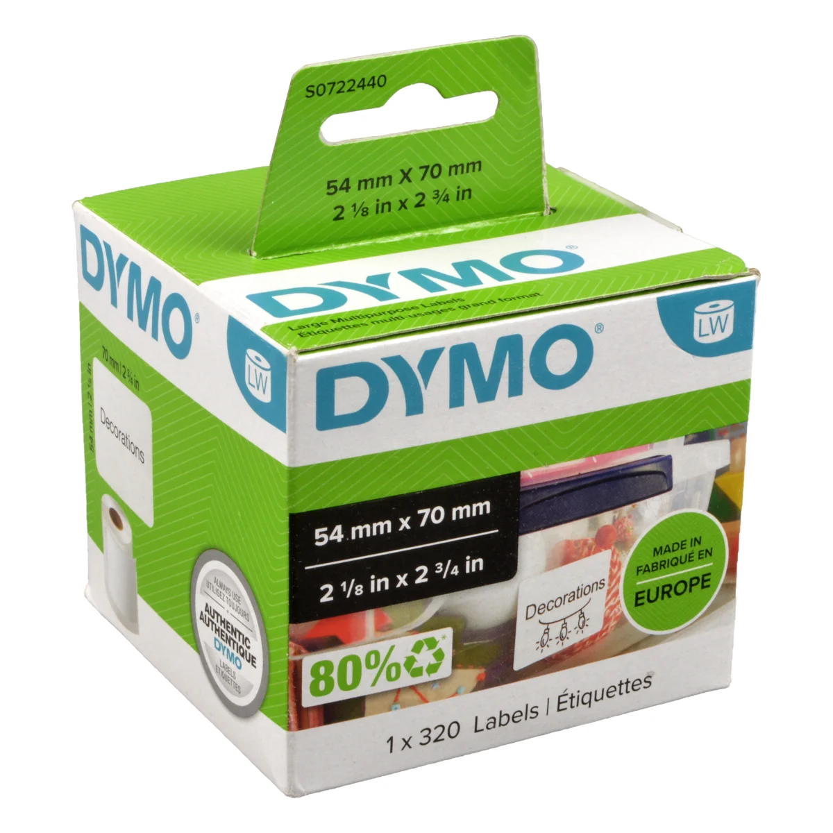 Dymo Labelwriter-Etiketten 99015 (S0722440) weiß, 54 x 70mm, 320 St.