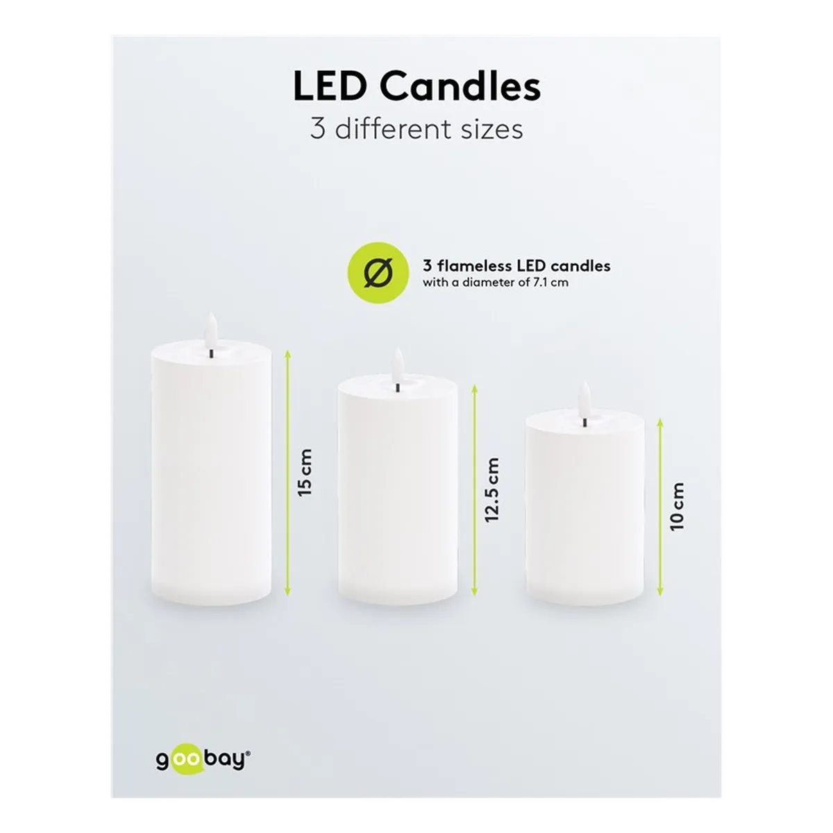 Goobay 3er-Set LED-Kerzen “Outdoor“
