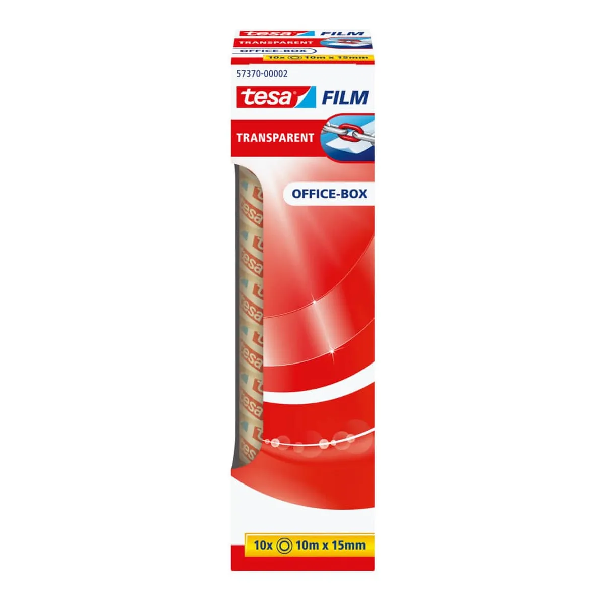 tesa® Klebefilm Office Box - transparent, 15 mm x 10 m, 10 Rollen