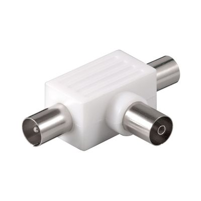 Koax T-Adapter: 2x Koax-Stecker > Koax-Buchse