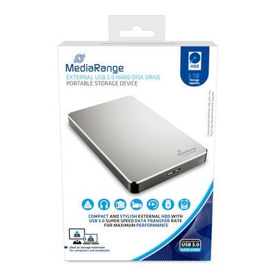 externe USB 3.0 Festplatte, HDD, 2TB, silber