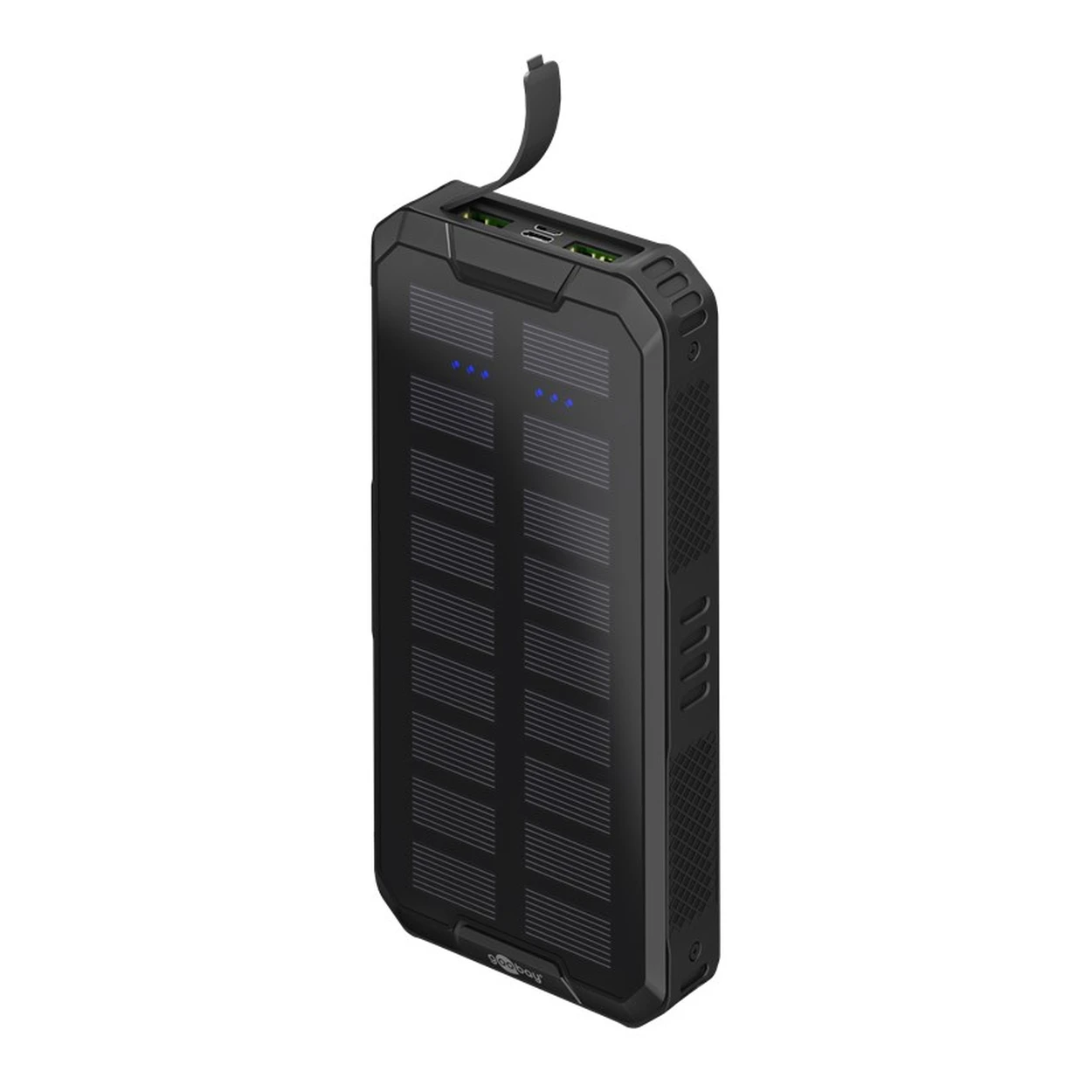 Goobay Outdoor Schnelllade-Powerbank mit Solar 20.000 mAh (USB-C™ PD, QC 3.0)