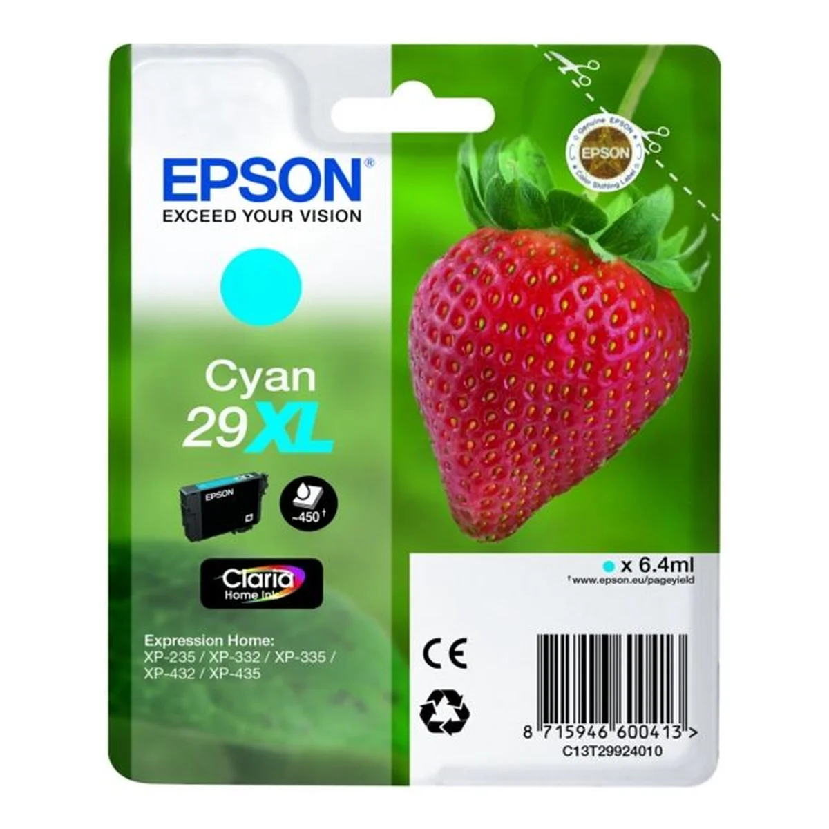 Druckerpatrone Epson 29XL cyan 6,4 ml | 450 Seiten (C13T29924010)