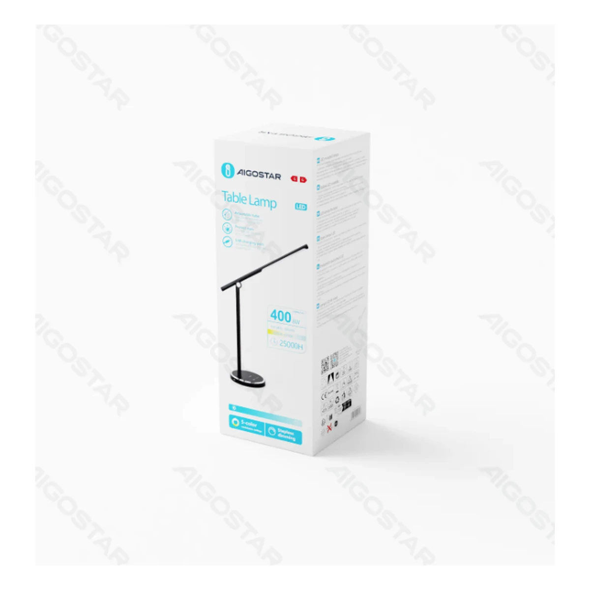 Aigostar LED Schreibtischlampe, 8W, schwarz