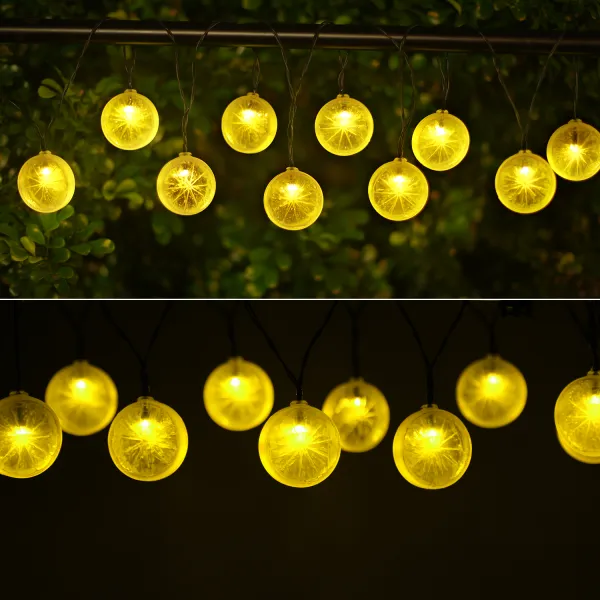 Aigostar LED Solar Lichterkette, Zitronenscheiben