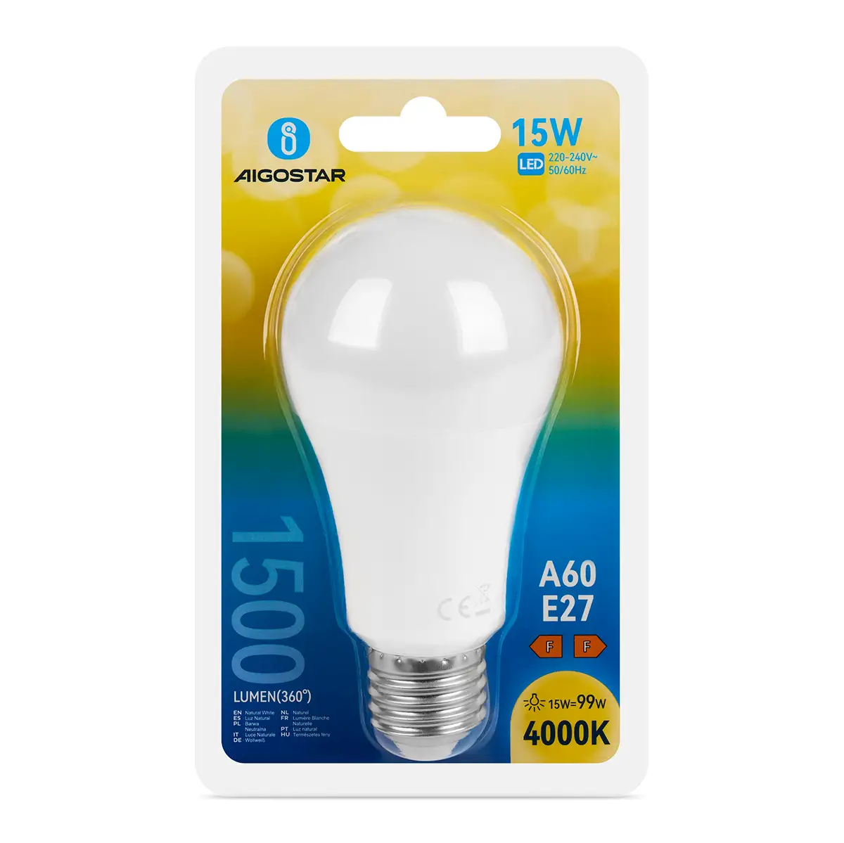 Aigostar LED 'Classic' E27, 15W