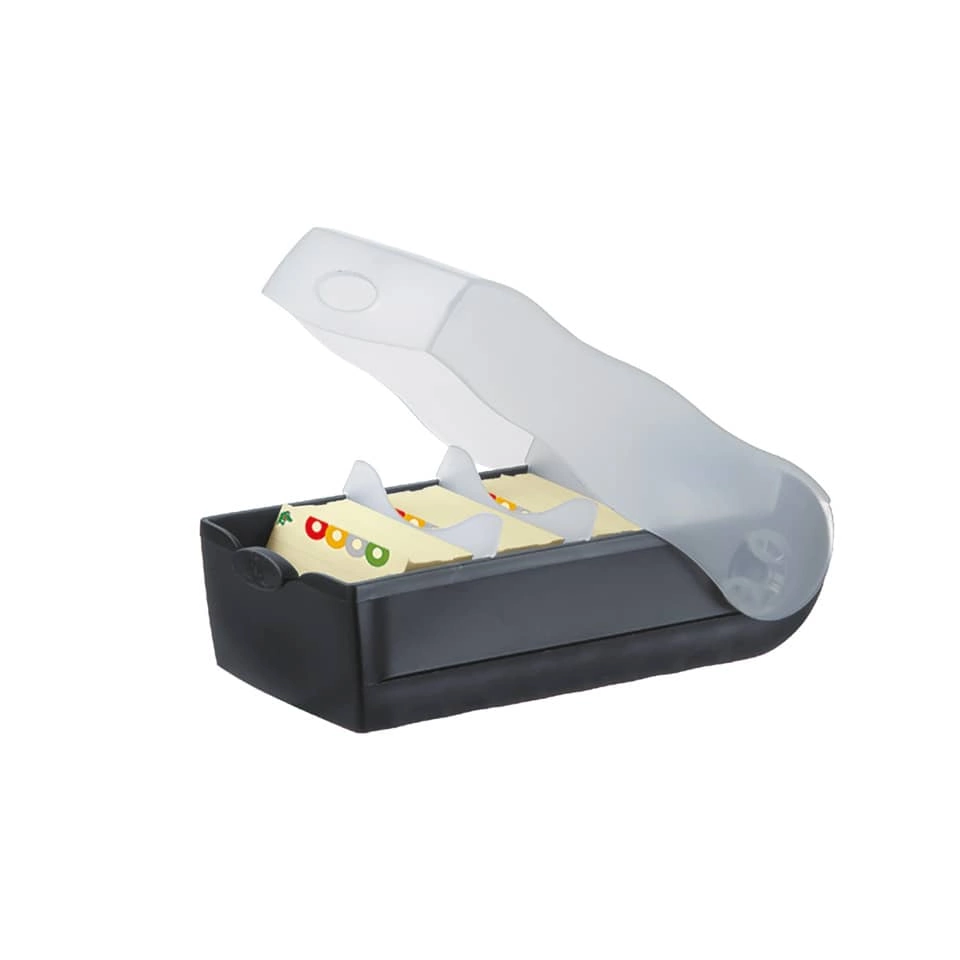 HAN Karteibox CROCO, DIN A7, für 900 Karten, incl. 5 Stützplatten, schwarz
