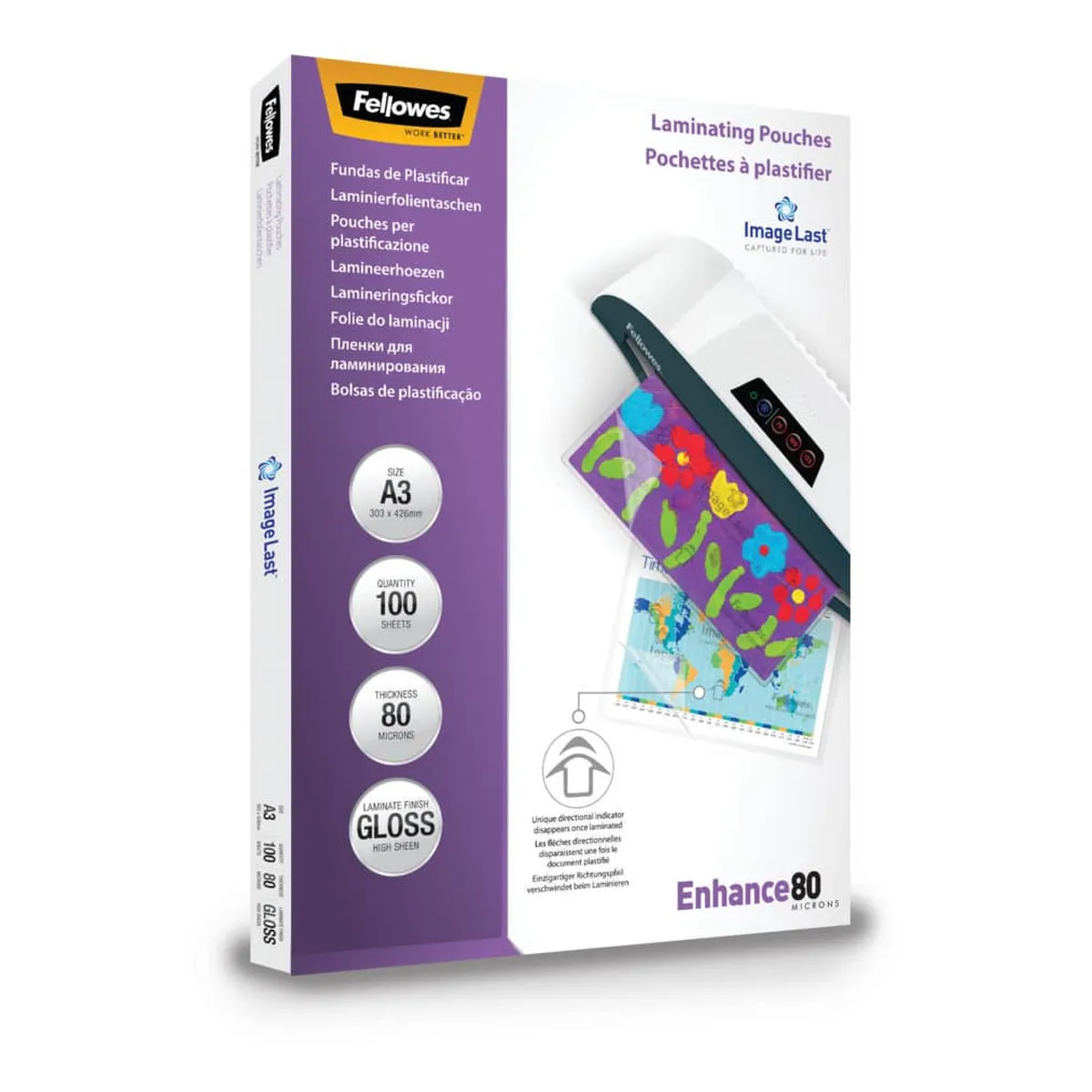 Fellowes Laminierfolie Enhance - A3, glänzend, 80 mym, 100 Stück