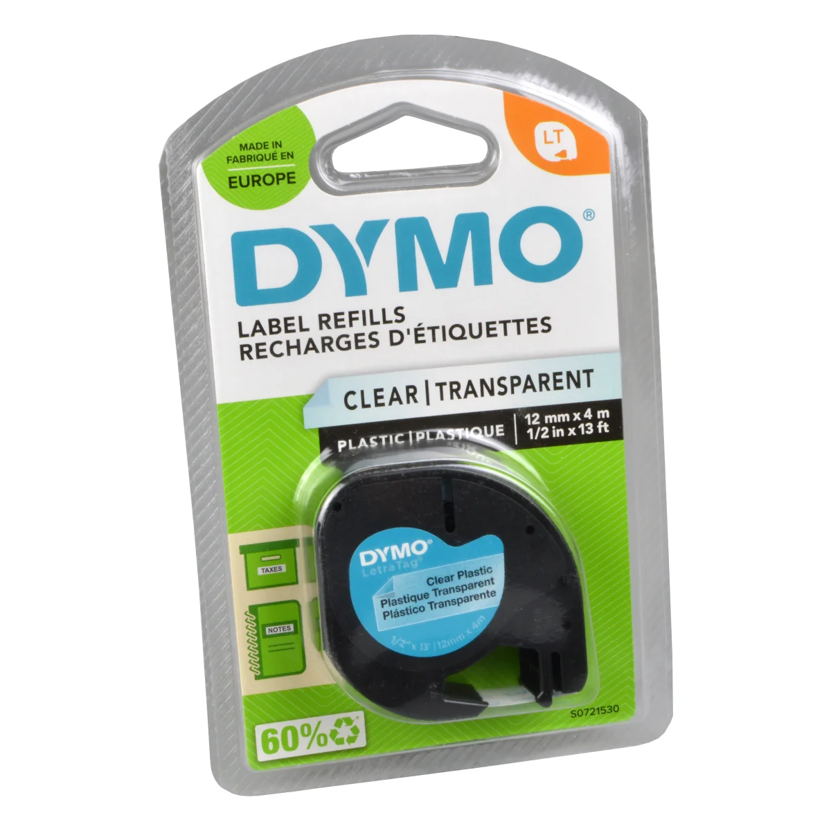 Dymo Label Band Letratag 12267 (S0721530) transparent 12mm x 4m