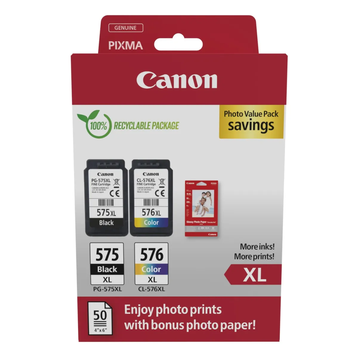 Canon Multipack 'PG-575XL+CL-576XL' schwarz + farbig PVP