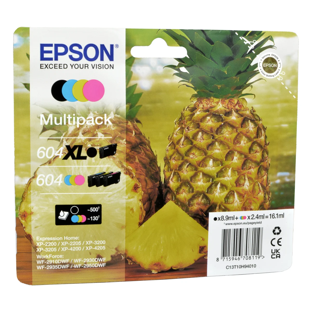 Epson 604XL/604 Druckerpatronen MultiPack schwarz cyan magenta gelb (C13T10H94010) Epson 604XL/604 Druckerpatronen MultiPack schwarz cyan magenta gelb (C13T10H94010)