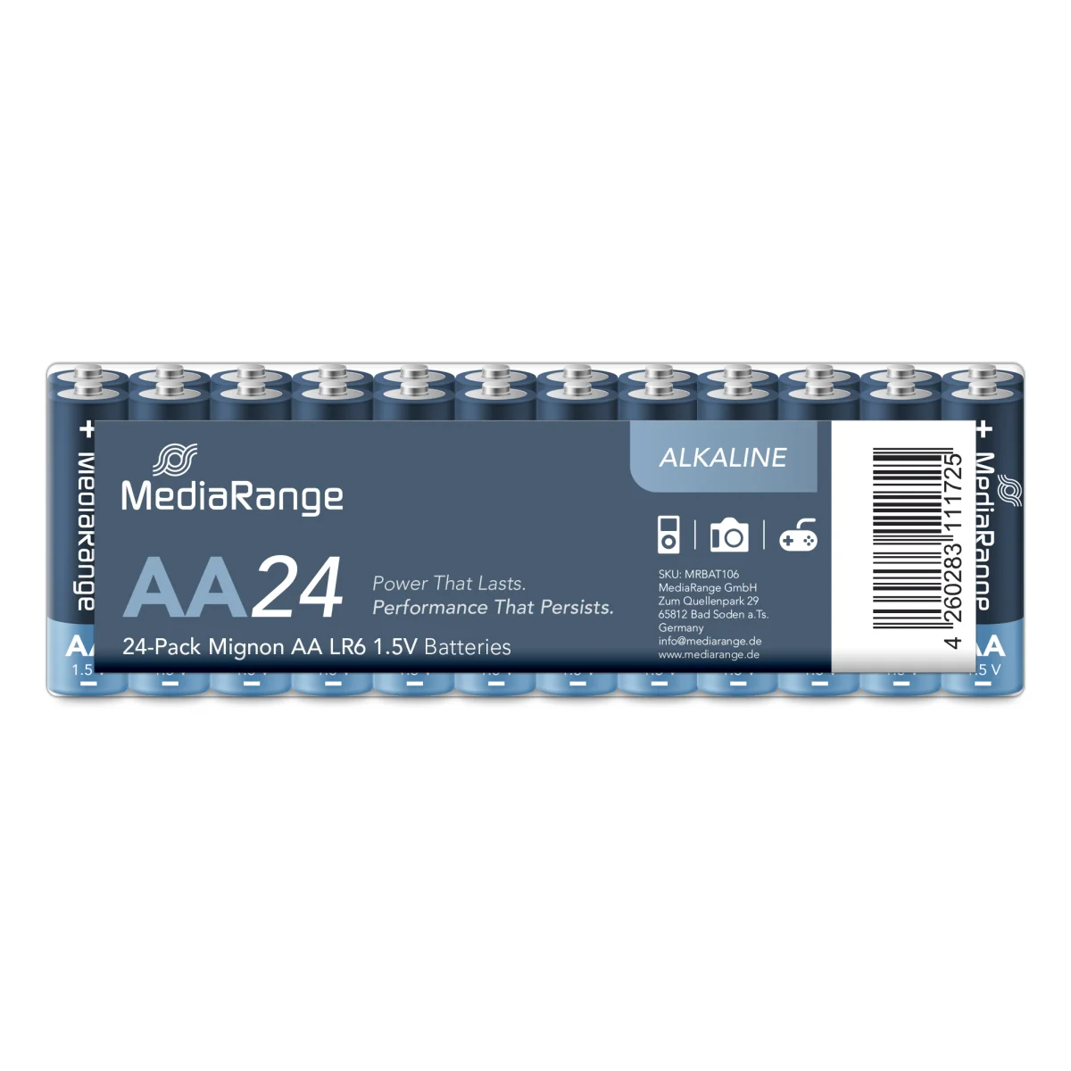 MediaRange Batterien 'Mignon AA', 1,5V, 24 Stück