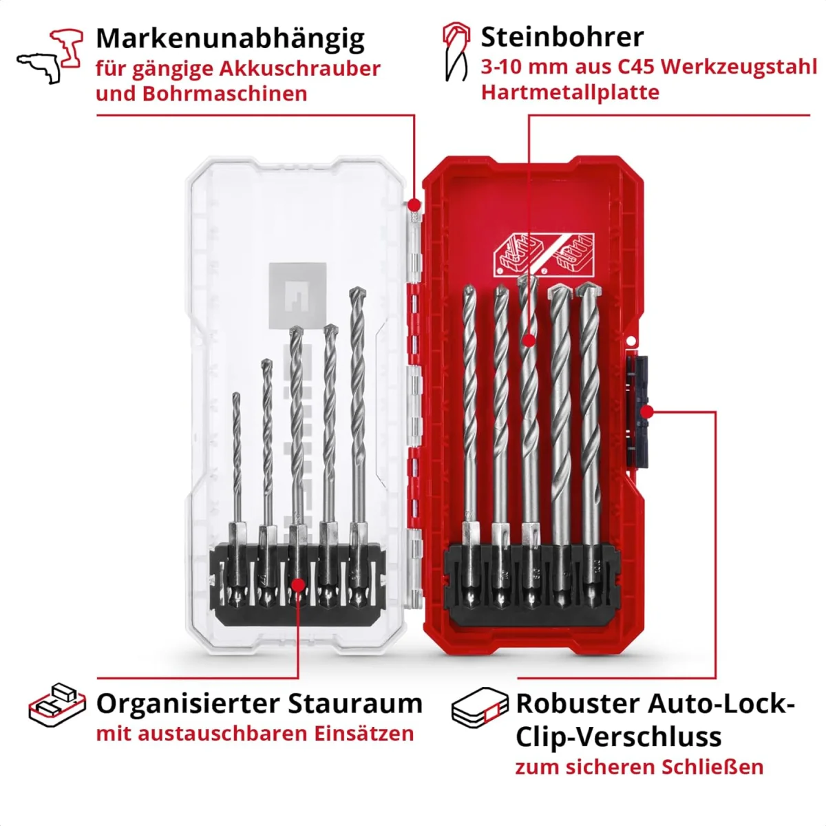 Einhell Steinbohrer-Set, 10tlg