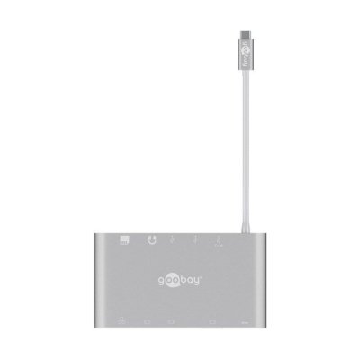 Goobay USB-C™ Multiport-Adapter All in 1 Aluminium, silber