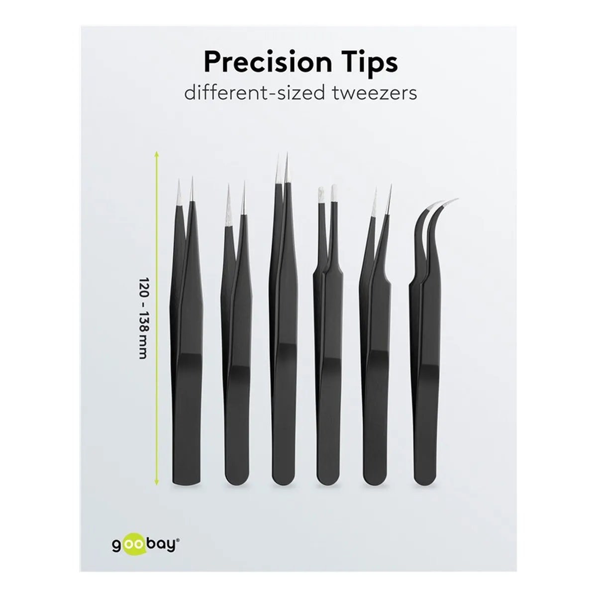 Goobay hochwertiges Pinzetten-Set 6-teilig