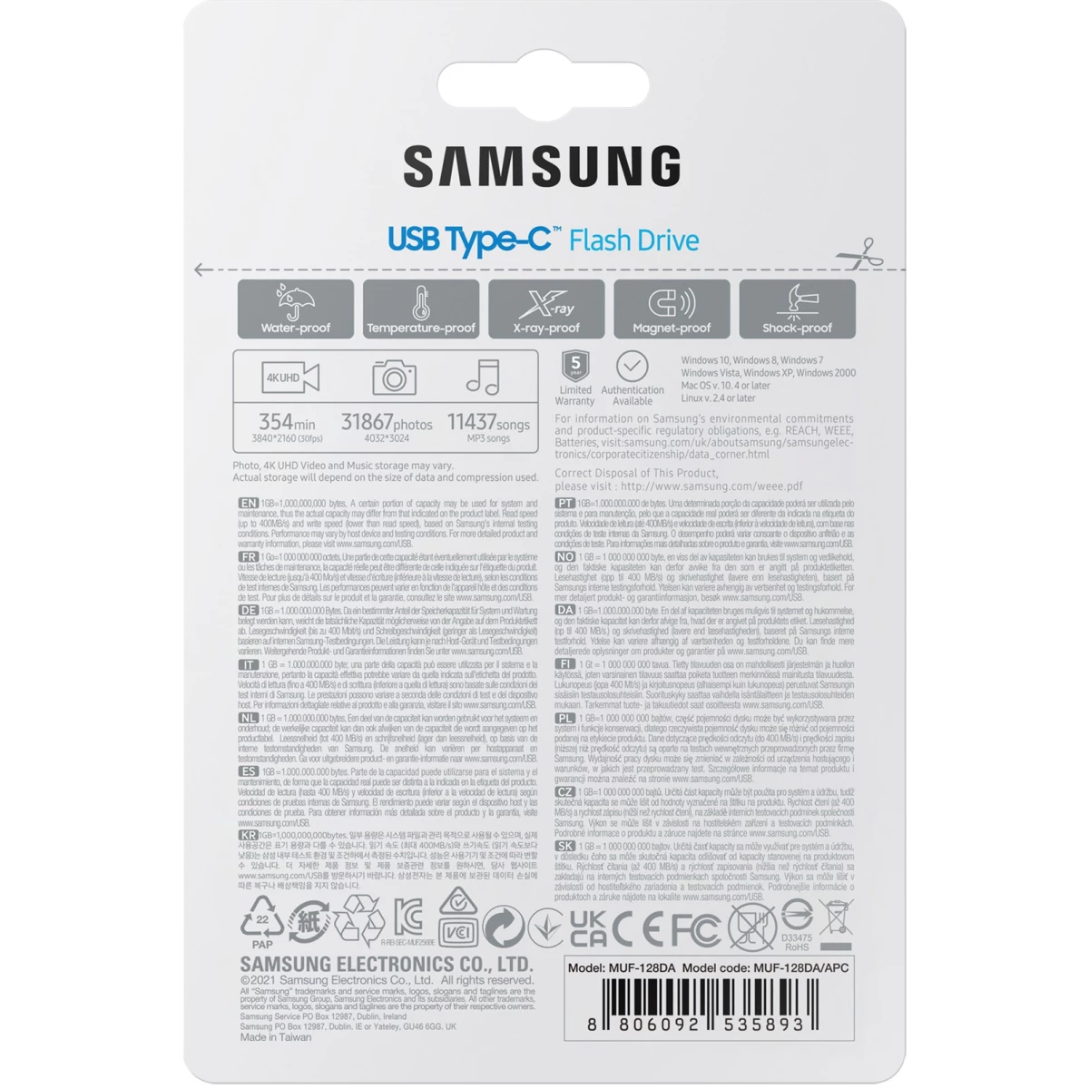 SAMSUNG STICK 128GB Samsung USB-C 400MB/s Blue