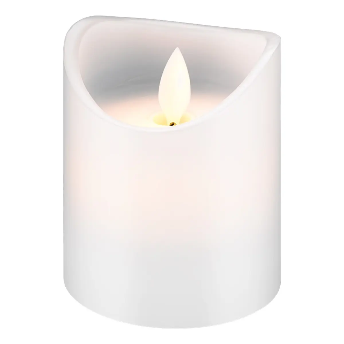 Goobay 4er-Set LED-Echtwachskerzen, weiß