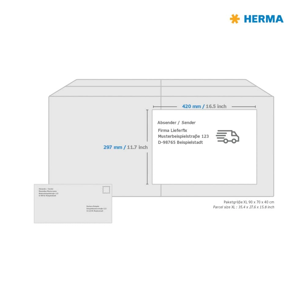 HERMA Folienetiketten - 420 x 297 mm, A3, weiß, strapazierfähig, extrem stark haftend, matt, 40 Stück