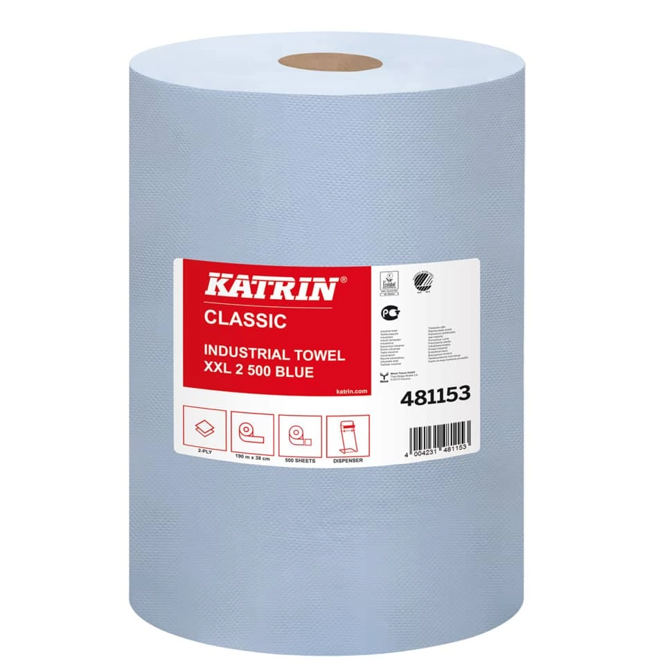 KATRIN Wischtuch Classic Industrial XXL2 blau, 2-lagig, 2 x 190 m