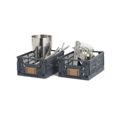 Klappbox grau, 2er Set