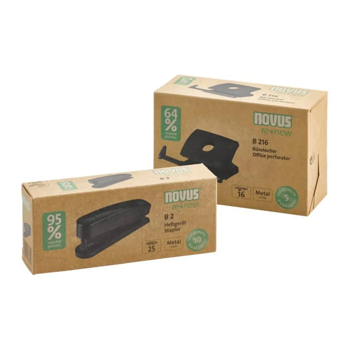 Novus Heftgerät B2 re+new - 25 Blatt, schwarz, inkl. 200 Klammern