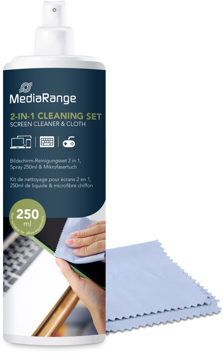 MediaRange Reinigungsspray & Mikrofasertuch, 250 ml