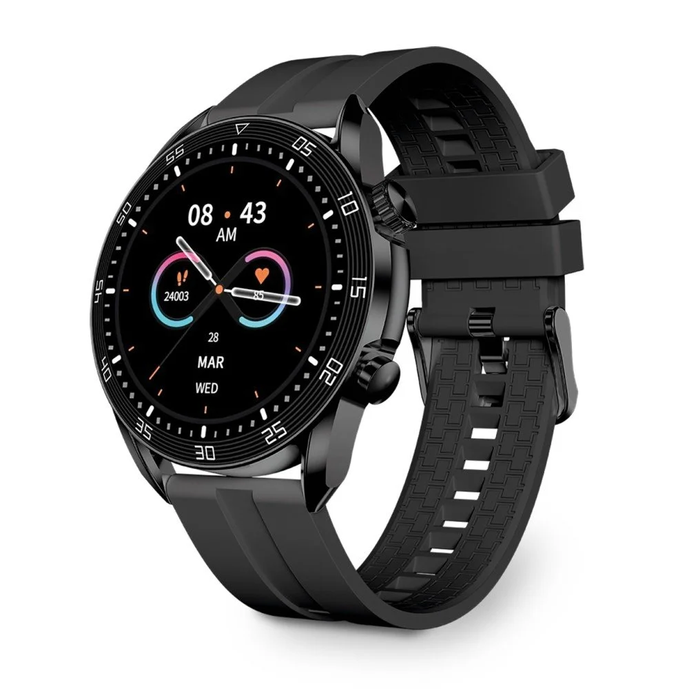 Lema AMOLED Smartwatch mit 1,43“ Display chrom | BT Call, Musik Player, iP67, Kabelloses Laden