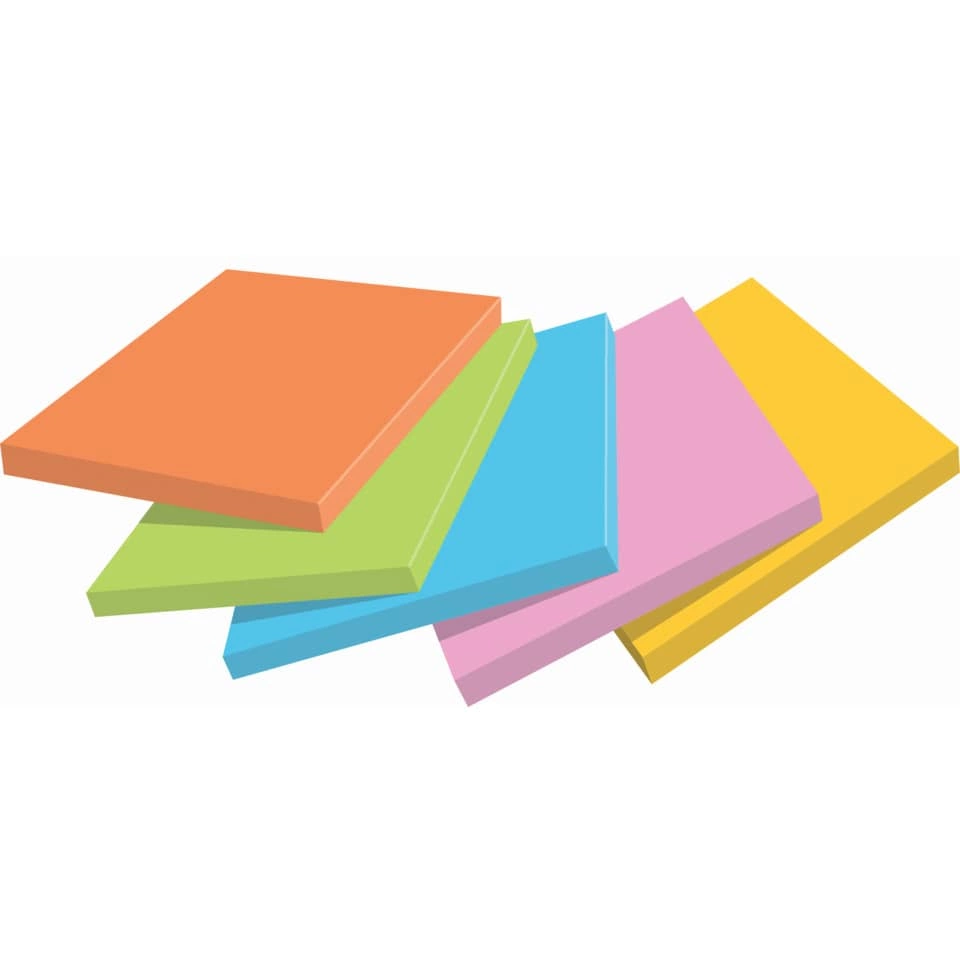 POST-IT Haftnotizblock Boost - 76 x 127 mm, 5x 90 Blatt, sortiert