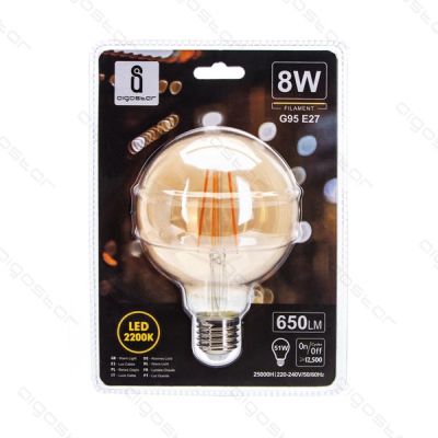 LED FILAMENT 'G95', 8W, E27