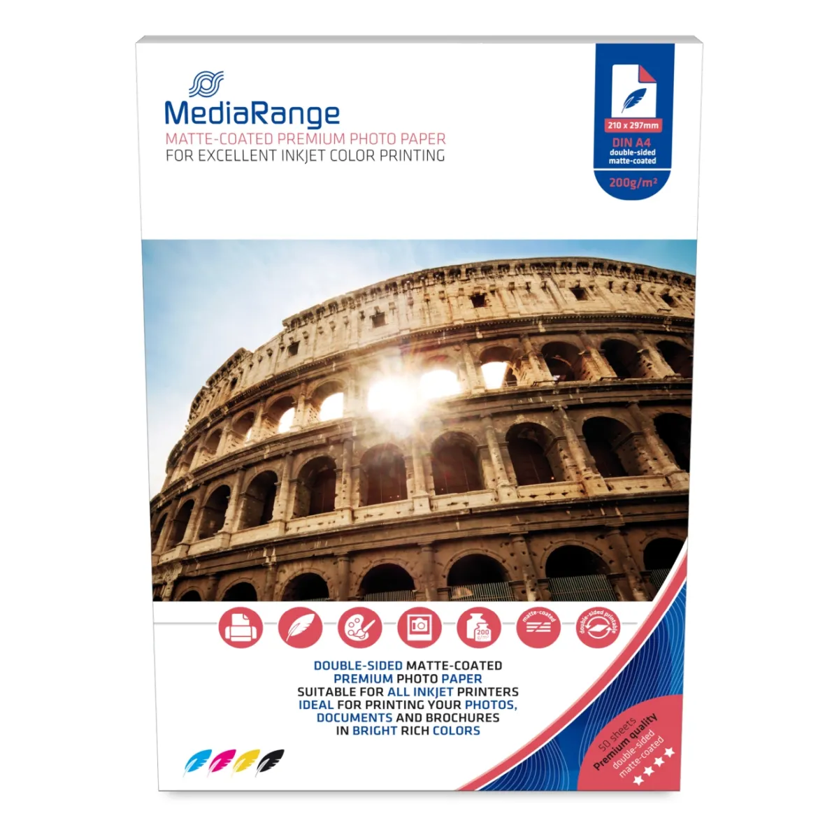 MediaRange Fotopapier, A4, 200g, 50 Blatt