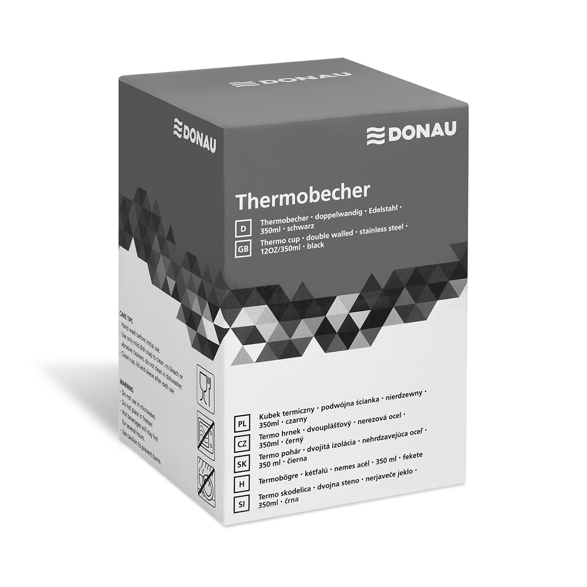 Thermobecher - 350 ml, Edelstahl, schwarz