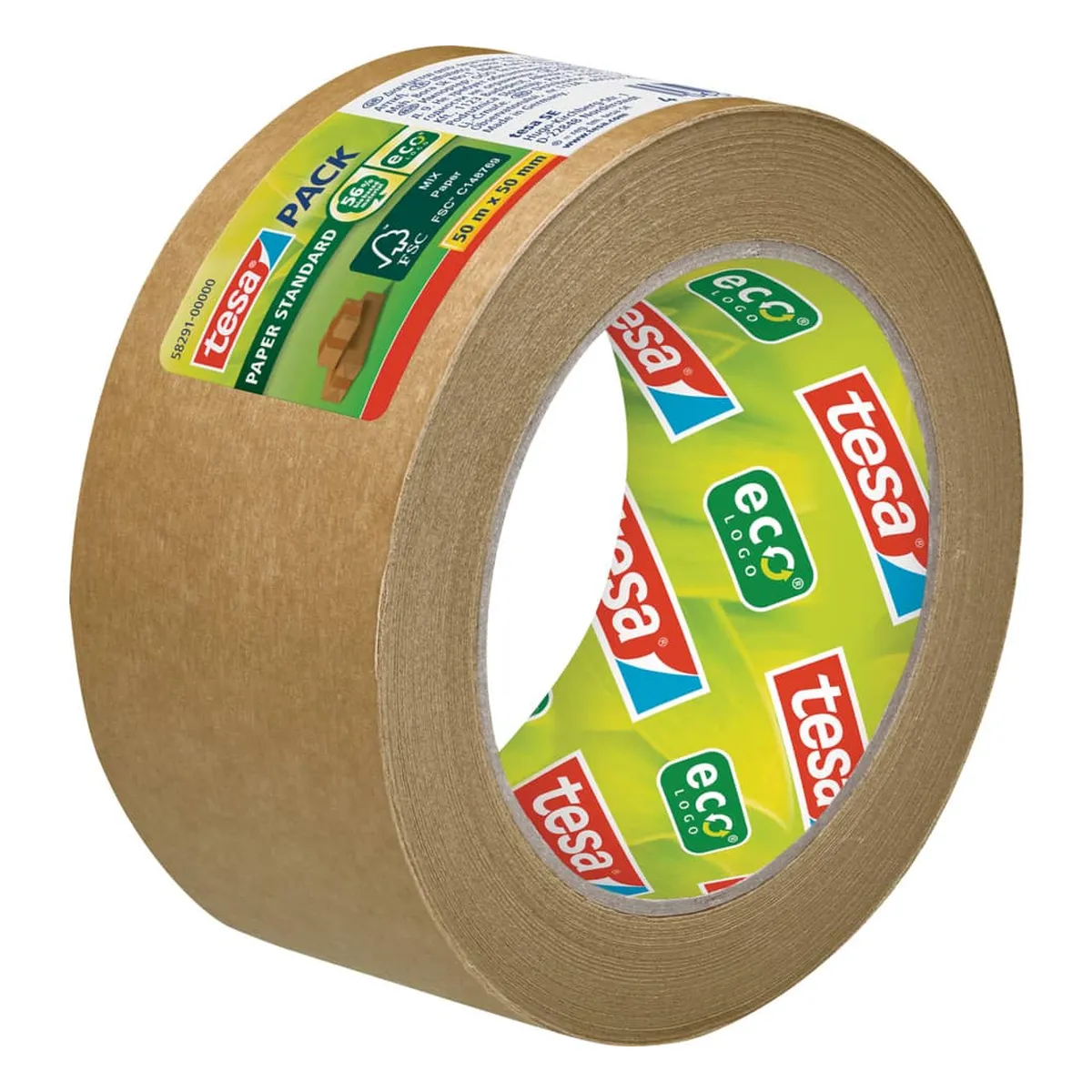 tesa® Verpackungsklebeband Paper Standard - 50 mm x 50 m, braun