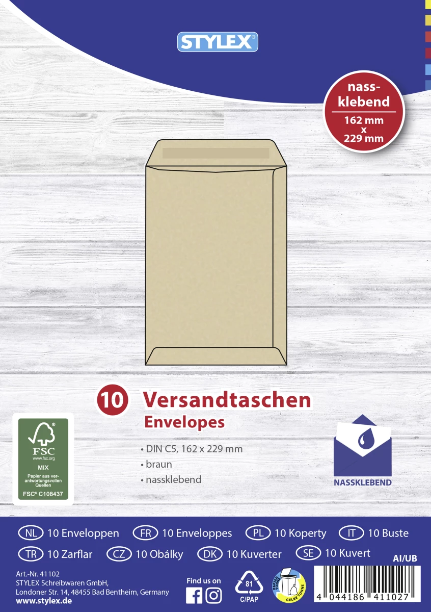 Stylex Versandtaschen DIN C5 10 Stück