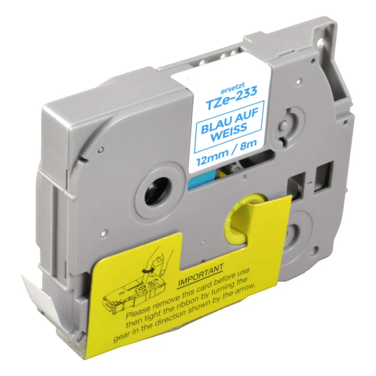 Brother TZE-233 alternatives Beschriftungsband 'blau auf weiß' 12mm x 8m - Digital Revolution
