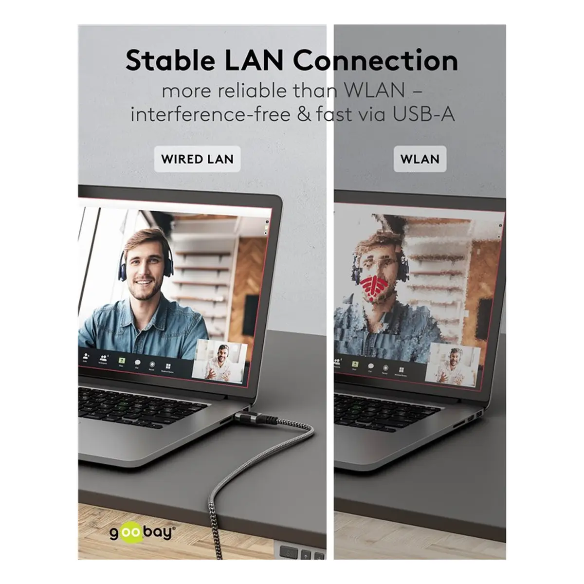 Goobay Ethernet-Kabel USB-A 3.0 auf RJ45, 1 m