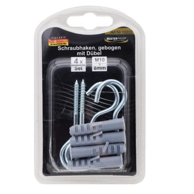 Masterproof Schraubhaken-Set 'gebogen' , 8mm