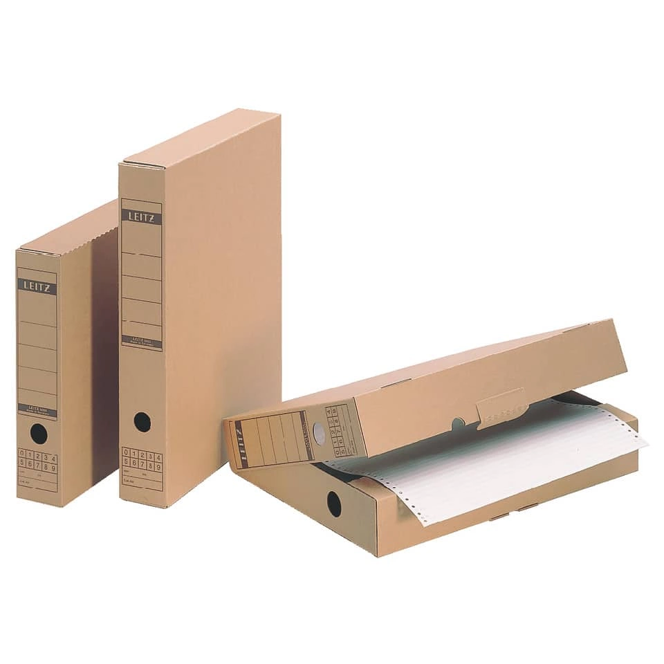 Leitz Archiv-Schachtel, A4, mit Verschlusslasche, naturbraun